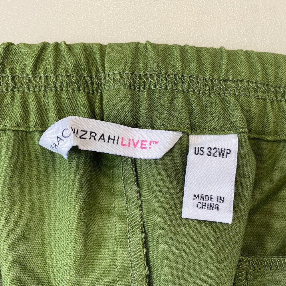 Isaac Mizrahi Live Pants Ankle Crop 32WP Green Capri A382721 32W Petite Comfy - Picture 4 of 7
